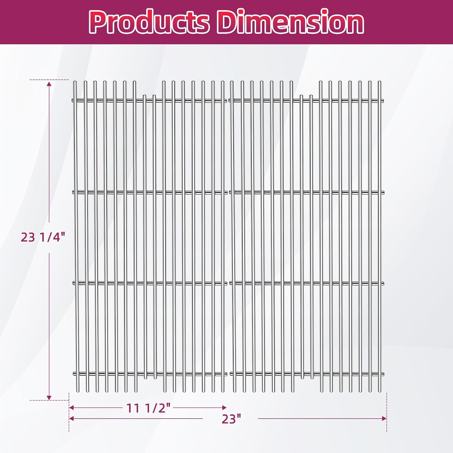 S54911 (2-Pack) 23 1/4" 9MM Stainless Steel Cooking Grids Replacement for Viking VGBQ 30" T Series, Viking VGBQ 41" T Series, Viking VGBQ 53" T Series,VGBQ300T,VGBQ0302T