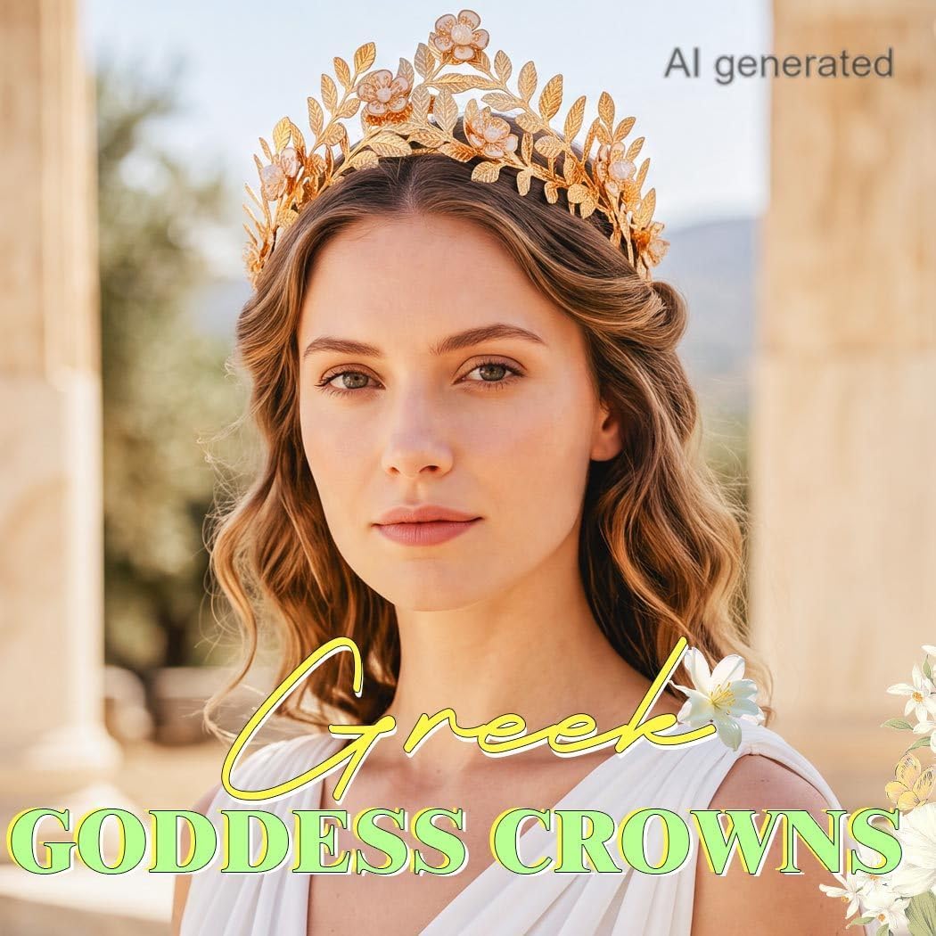 JEAIRTS Greek Goddess Leaf Crown Gold Bridal Wedding Tiara Headpiece | Golden Greek Goddess Crown Laurel Leaf Tiara for Wedding & Vintage Formal Occasions