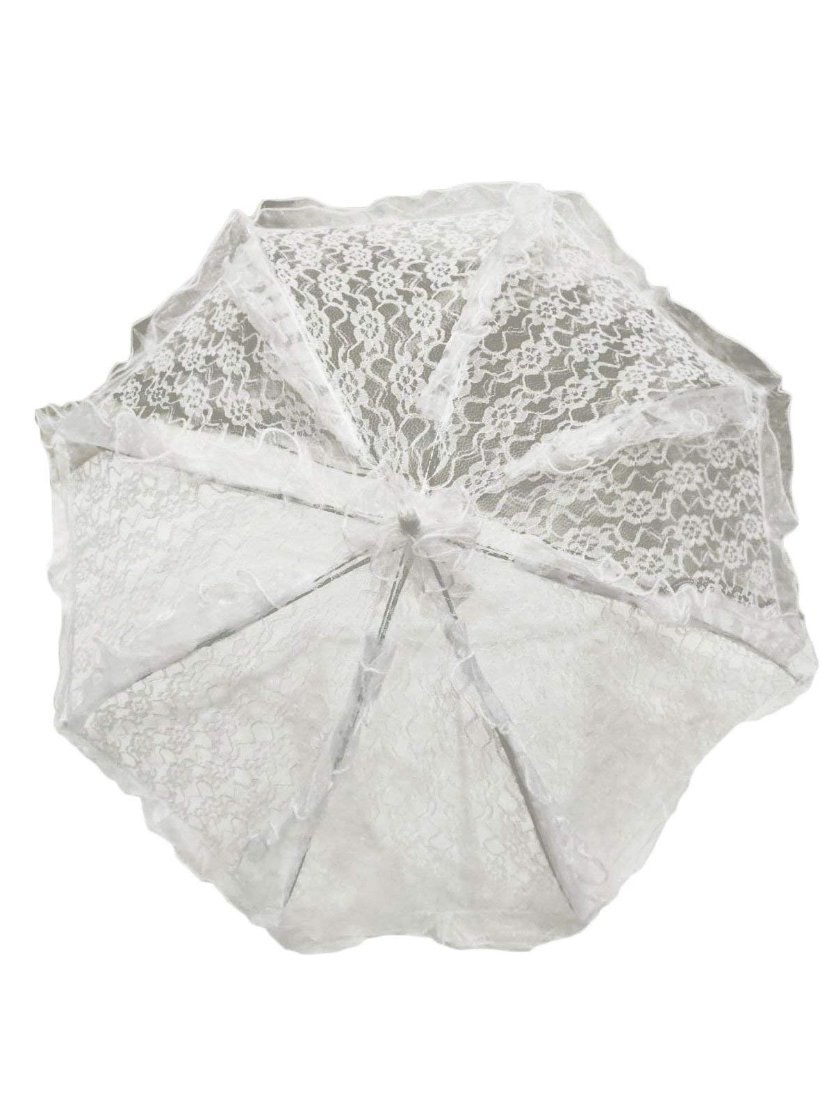 BookMyCostumeBookMyCostume Kids White Lace Net Parasol Umbrella Costume Accessories For Marriages & Party Shoots Decoration