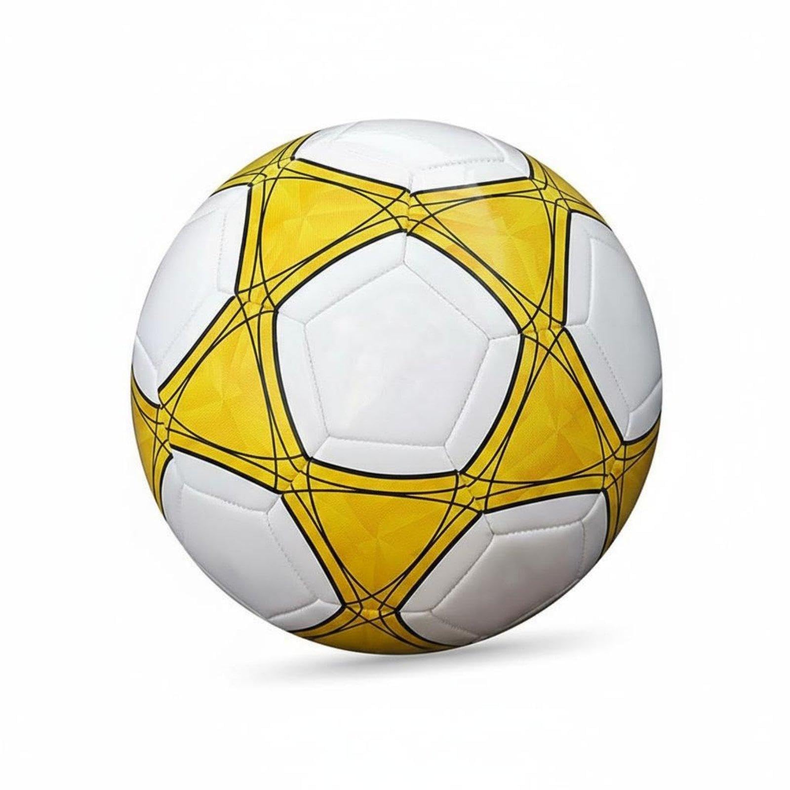 Classic Black and White Soccer Ball Official Size & Weight Machine-Stitched Soccer Ball Construction Machine Stitched Football for Junior, Park Star Yellow Size 2-image-19