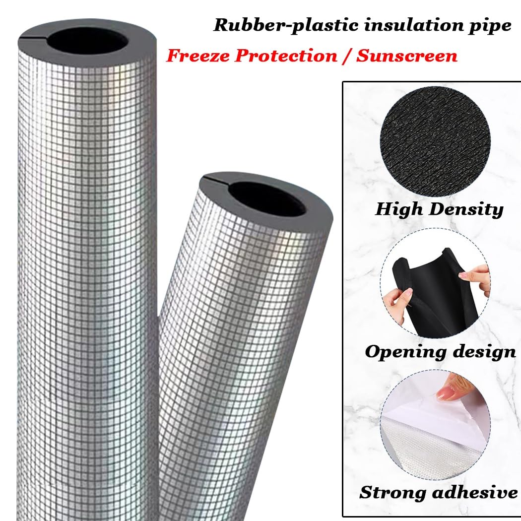 Rohrisolierungsschaumschläuche, 3er-Pack, Selbstklebende Außenwasserrohre, (5/8 1-8/9" 2-3/8" 3" 3-1/2" 4-1/2") Umwicklung (22 mm x 20 mm x 95 cm)