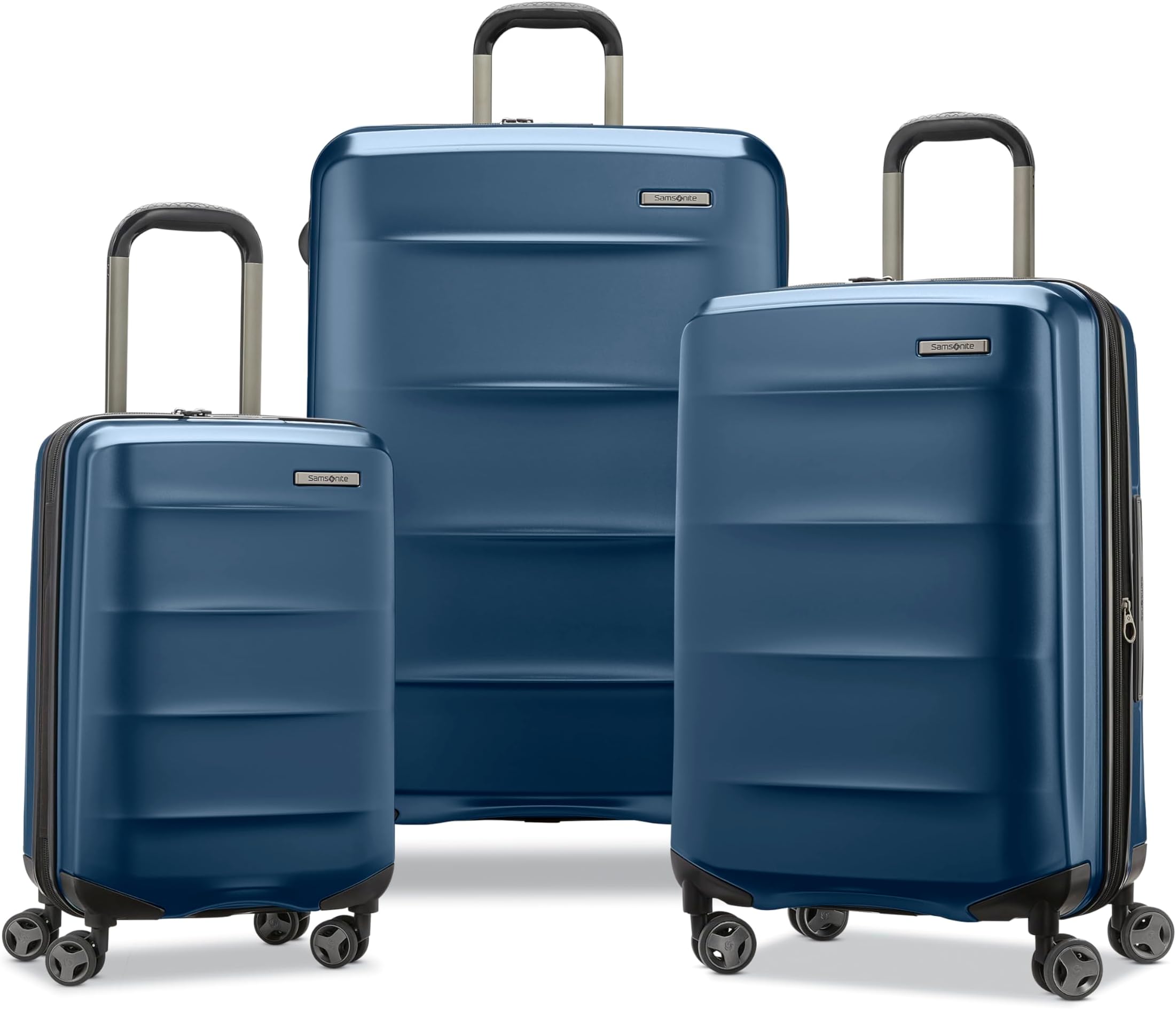 Octiv Lightweight Hardshell 3-Piece Luggage Set (20/24/28) - Durable & Impact Resistant, 360° Aero Trac Spinner Wheels, Adjustable Telescopic Handle, Expandable, TSA Approved Lock - Blue