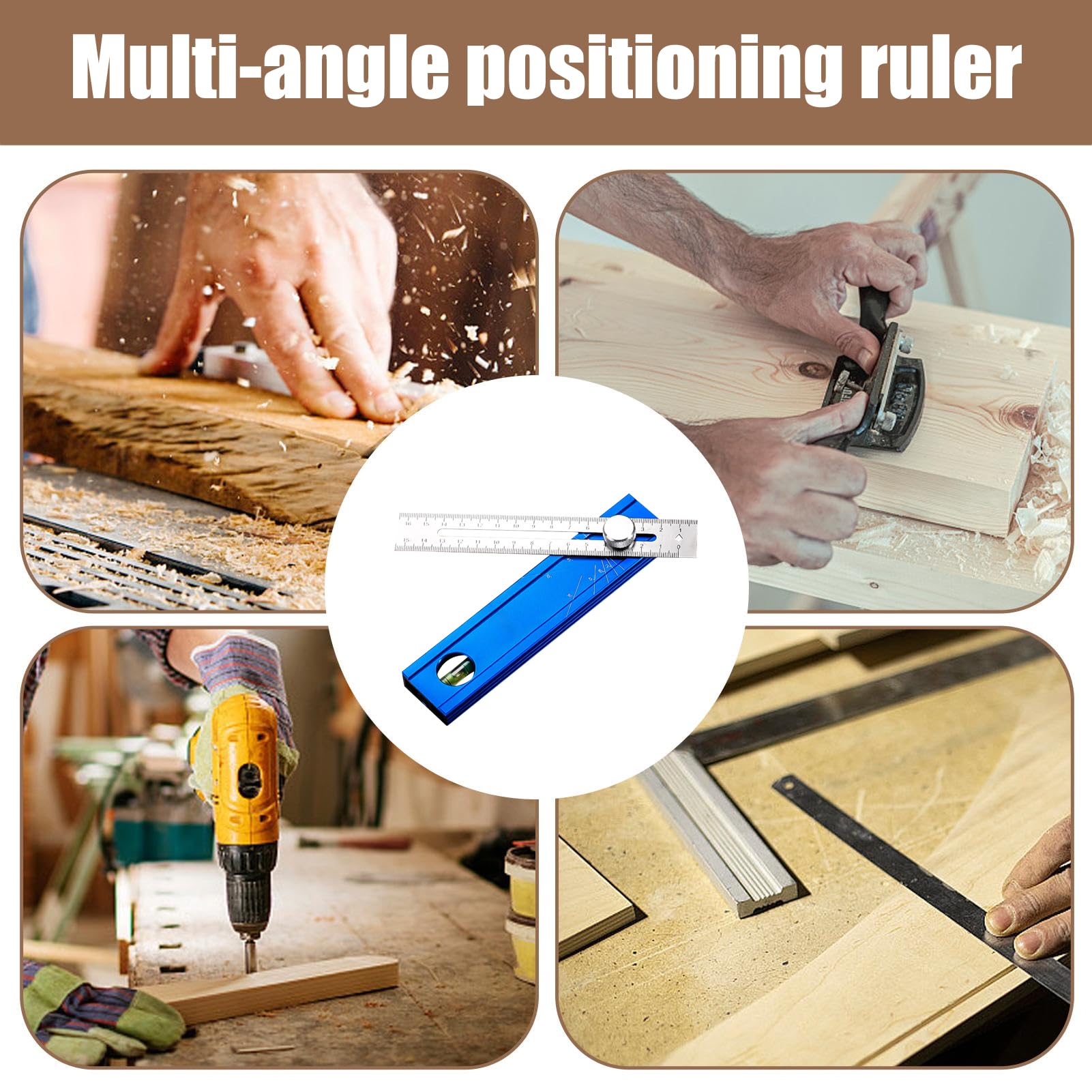 Stainless Steel Scribe Tool & Movable Bevel Ruler – Multi-Function Woodworking Marking & Measuring Gauge