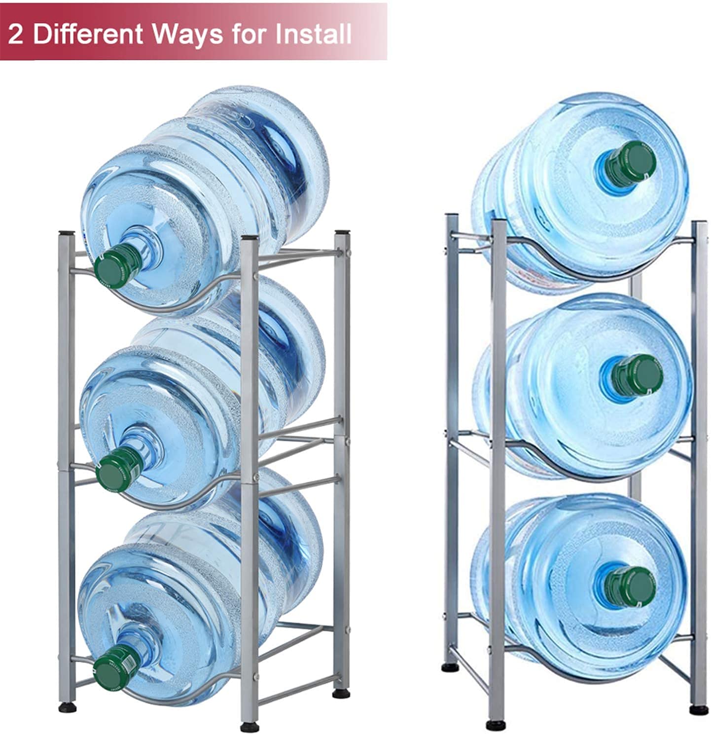 Water Bottle Rack, 3Tier Water Bottle Storage Rack 5 Gallon Heavy Duty