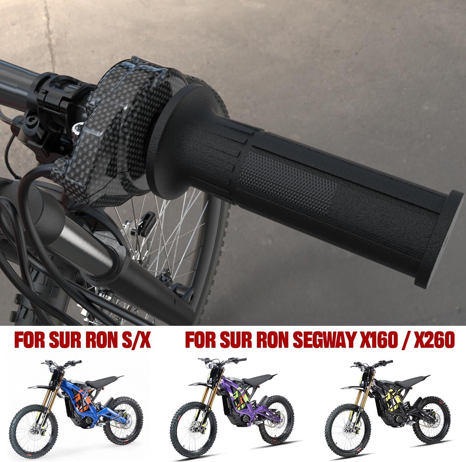 1PZ Surron Throttle Handle Imitation Carbon Fiber Throttle Grips Quick Twister with Throttle Cable Throttle Kit for Electrice Dirt Bike Light Bee Sur Ron S Surron X X160 X260