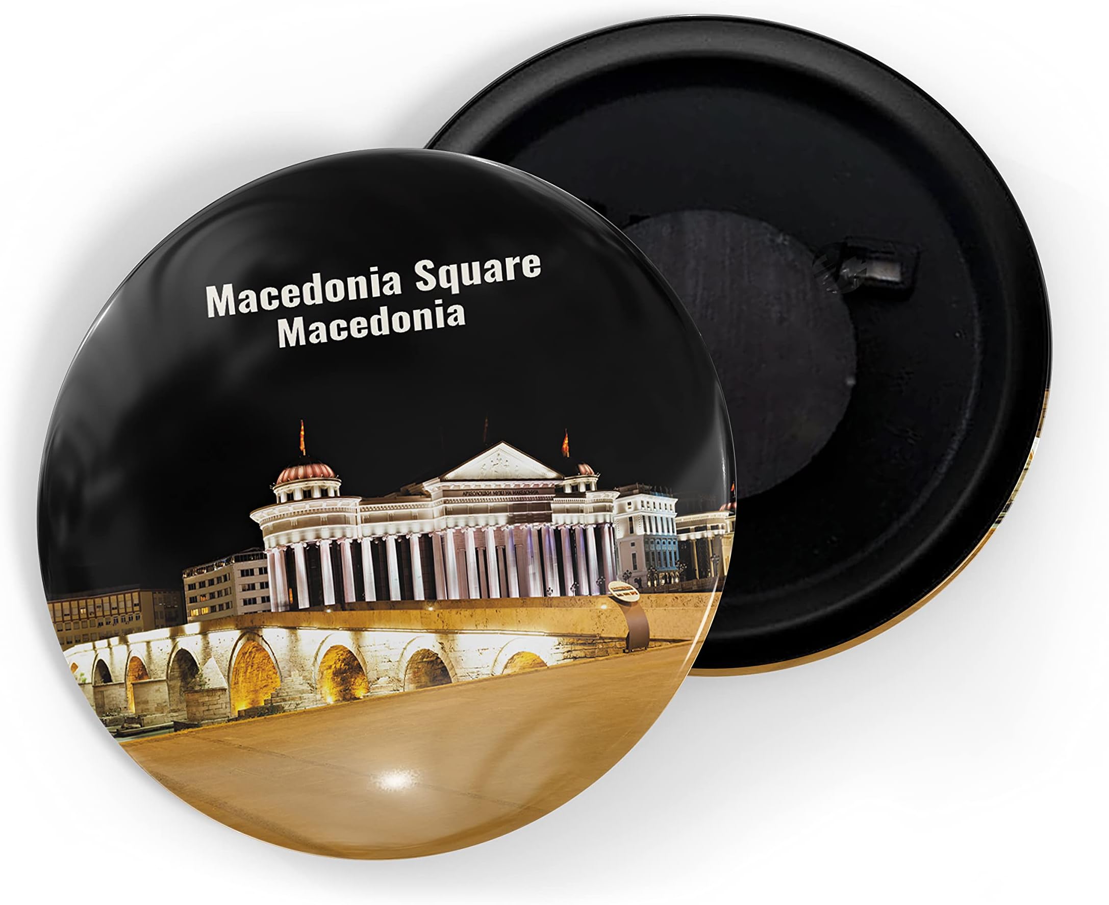 dhcrafts Fridge Magnet Multicolor Famous Tourist Place Macedonia Square Macedonia Glossy Finish Design Pack of 1