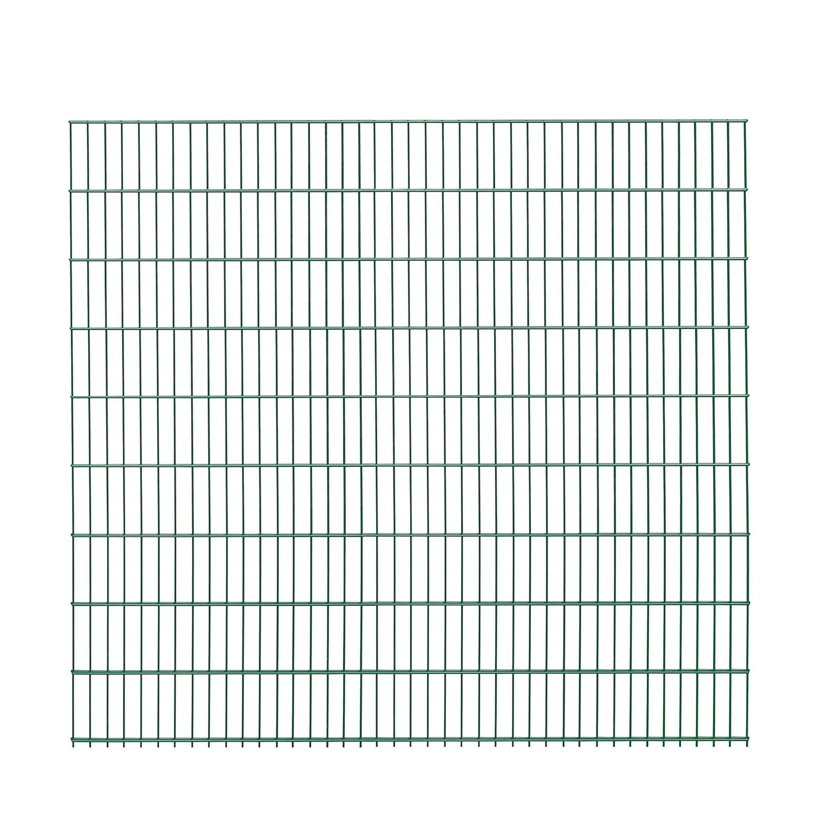 1x Doppelstabmatte (2 Meter) | Höhe 183 cm | Grün | verzinkt & pulverbeschichtet | UV- und witterungsbeständig | Gitterstabmatten in Industriequalität