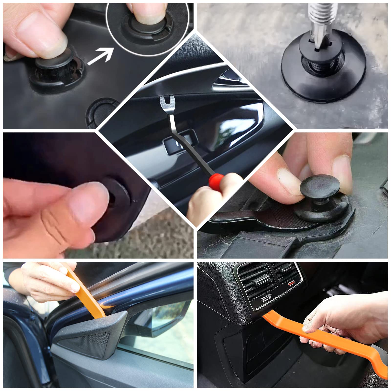 OTUAYAUTO Set Di 725 Clip Di Fissaggio Per Auto - Clip, Rivetti E Viti Universali Per Interni/Esterni, Con 5 Leve