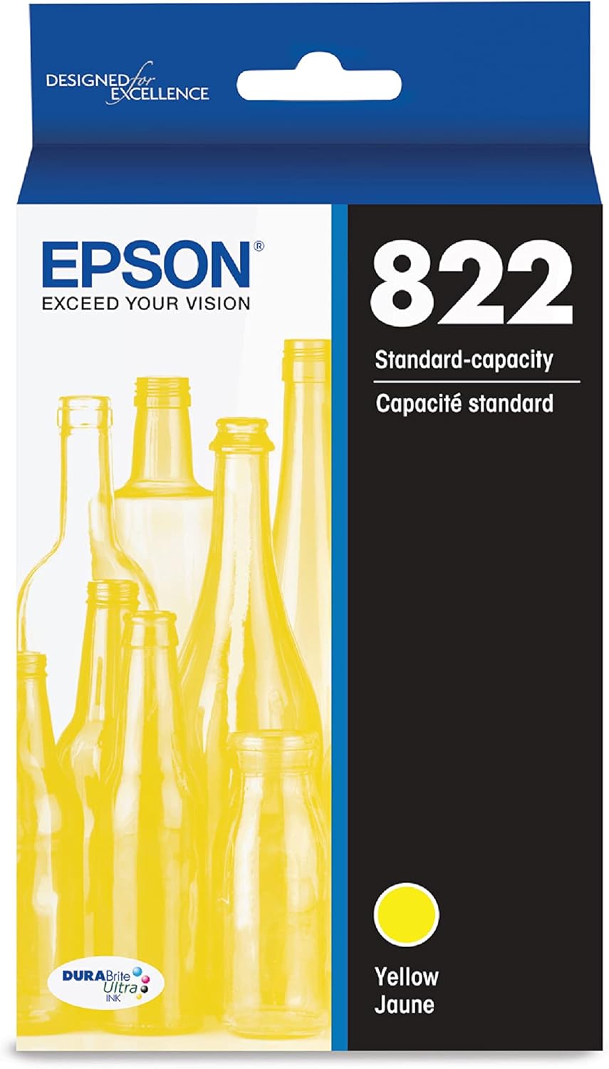Epson T822 DURABrite Ultra -Ink Standard Capacity Cyan -Cartridge & T822 DURABrite Ultra Ink Standard Capacity Yellow Cartridge & T822 DURABrite Ultra -Ink Standard Capacity Magenta -Cartridge