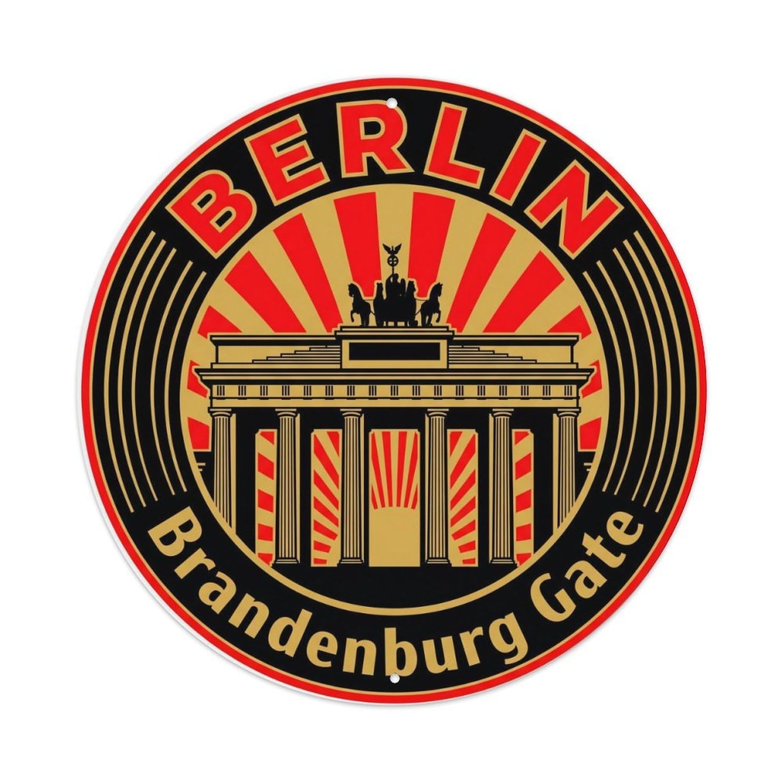 Fqnyr Style Vintage Travel Berlin Gate Germany Metal Tin Sign