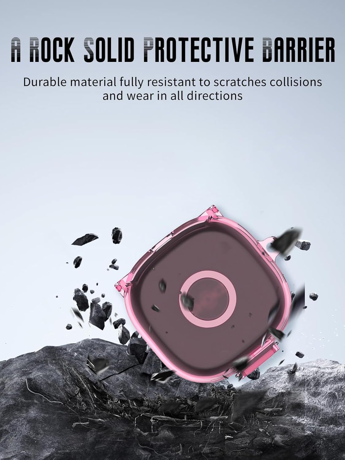 for SHOKZ OpenFit 2 Earbuds Case Clear, Transparent TPU Shockproof Protective Cover with Carabiner for SHOKZ T920 Earbuds, (Clear Pink) - Image 2