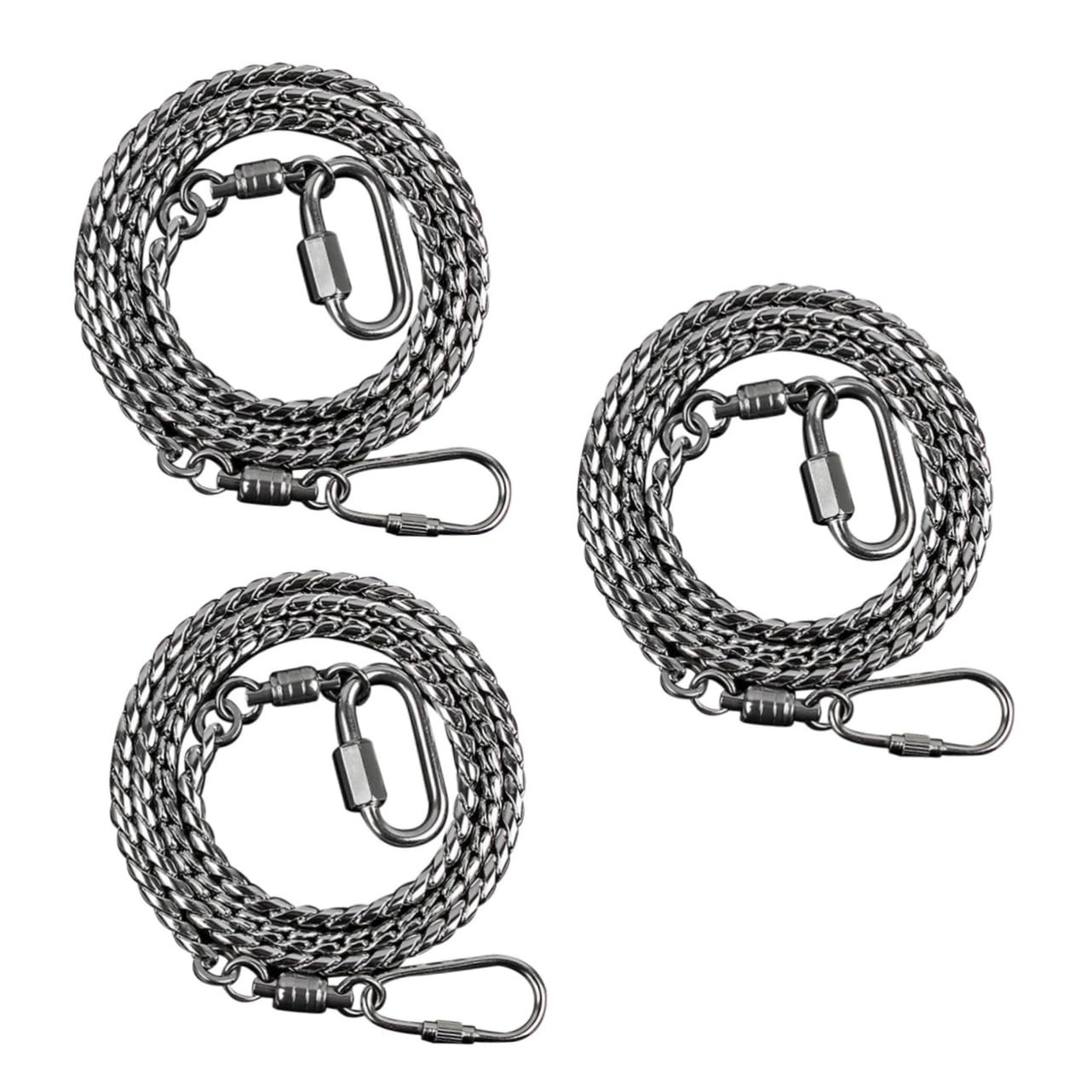 Beaupretty 3 Piezas Cadena De Pie De Acero para Pájaros Arnés De Cacatúa Correa De Pie De Pájaro Cadena De Eslabones De Loro Correa para Cacatúa Correa De Conure Comedero para Pájaros Mascota