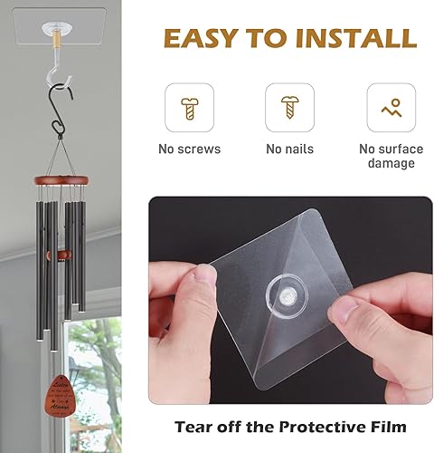 Miniatura 5 de Dlilise Paquete de 10 ganchos adhesivos para techo, ganchos adhesivos fuertes con capacidad para 20 libras, gancho para colgar techo sin taladro,