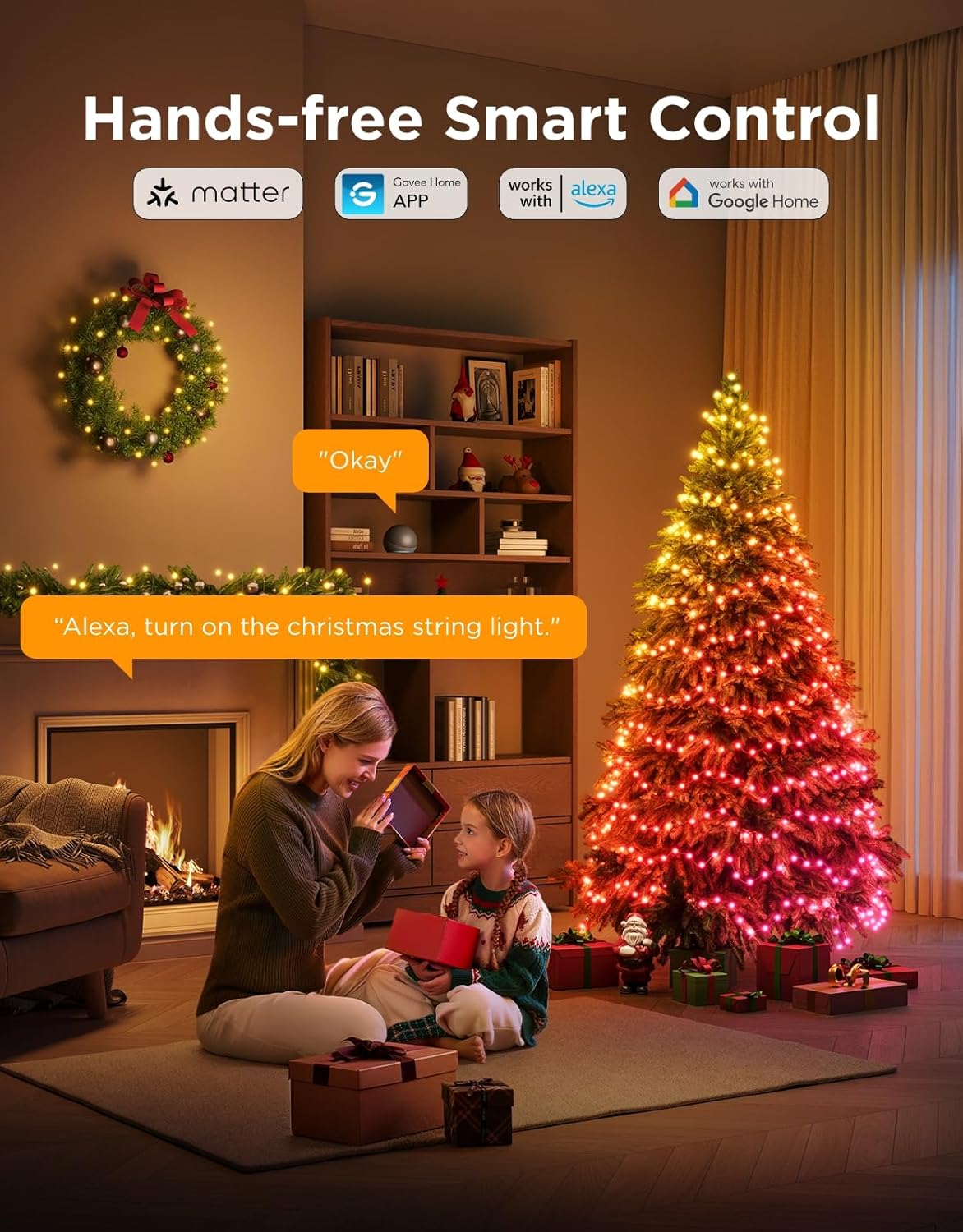 Govee 99FT RGBWIC Christmas String Lights - 300 LEDs with Shape Mapping Function, Smart LED Holiday Decoration for Indoor and Outdoor Trees, Featuring 130+ Preset Scenes, Voice... 8 Govee 99FT RGBWIC Christmas String Lights - 300 LEDs with Shape Mapping Function, Smart LED Holiday Decoration for Indoor and Outdoor Trees, Featuring 130+ Preset Scenes, Voice... - Image 8