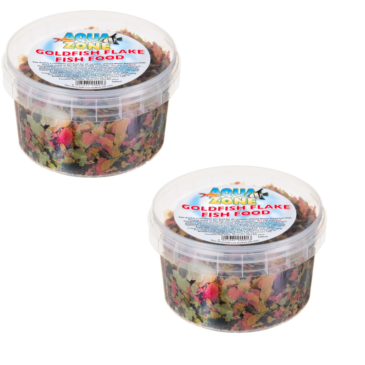 Aqu Zone Goldfish Flake Fish Food 500ml - Pack 2 x 500ml