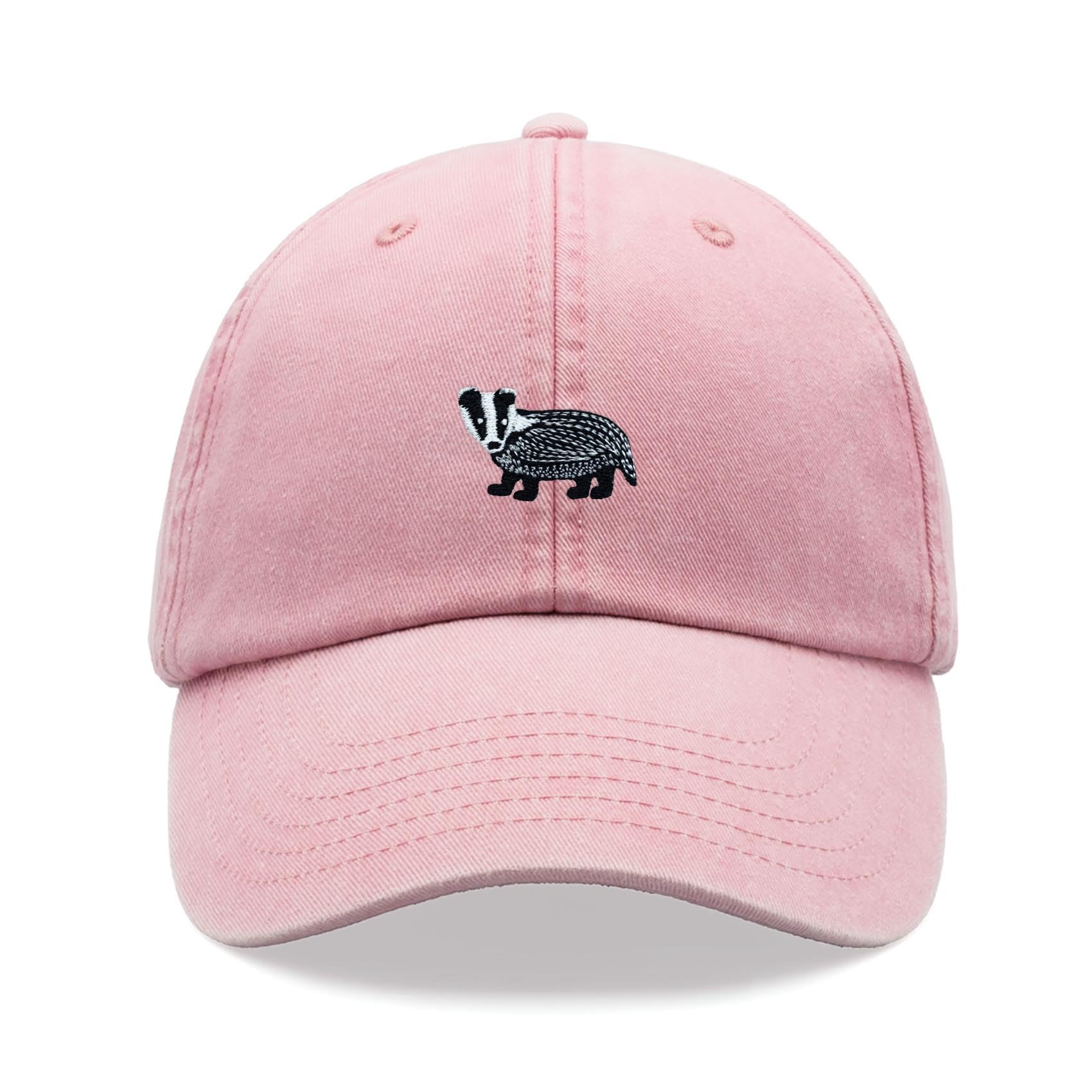 Cap Base Unisex Pink Badger Baseball Cap Vintage Washed Dad Hat Adjustable