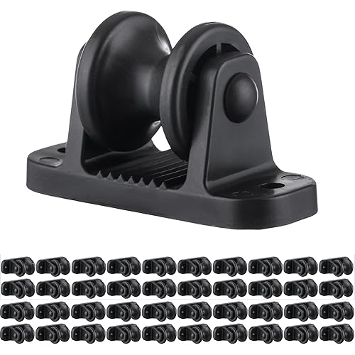 40 Pcs Electric Fence Wood Post Roller Insulators, Corner Polyrope Plastic Roller Post Insulators,Bracket Insulators Electric Fence,Corner Insulators for Wood Posts Black(40 Pcs)
