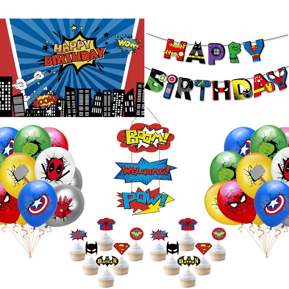Buy JOPARY Superhero Birthday Party Decorations for Kids Boys Girls