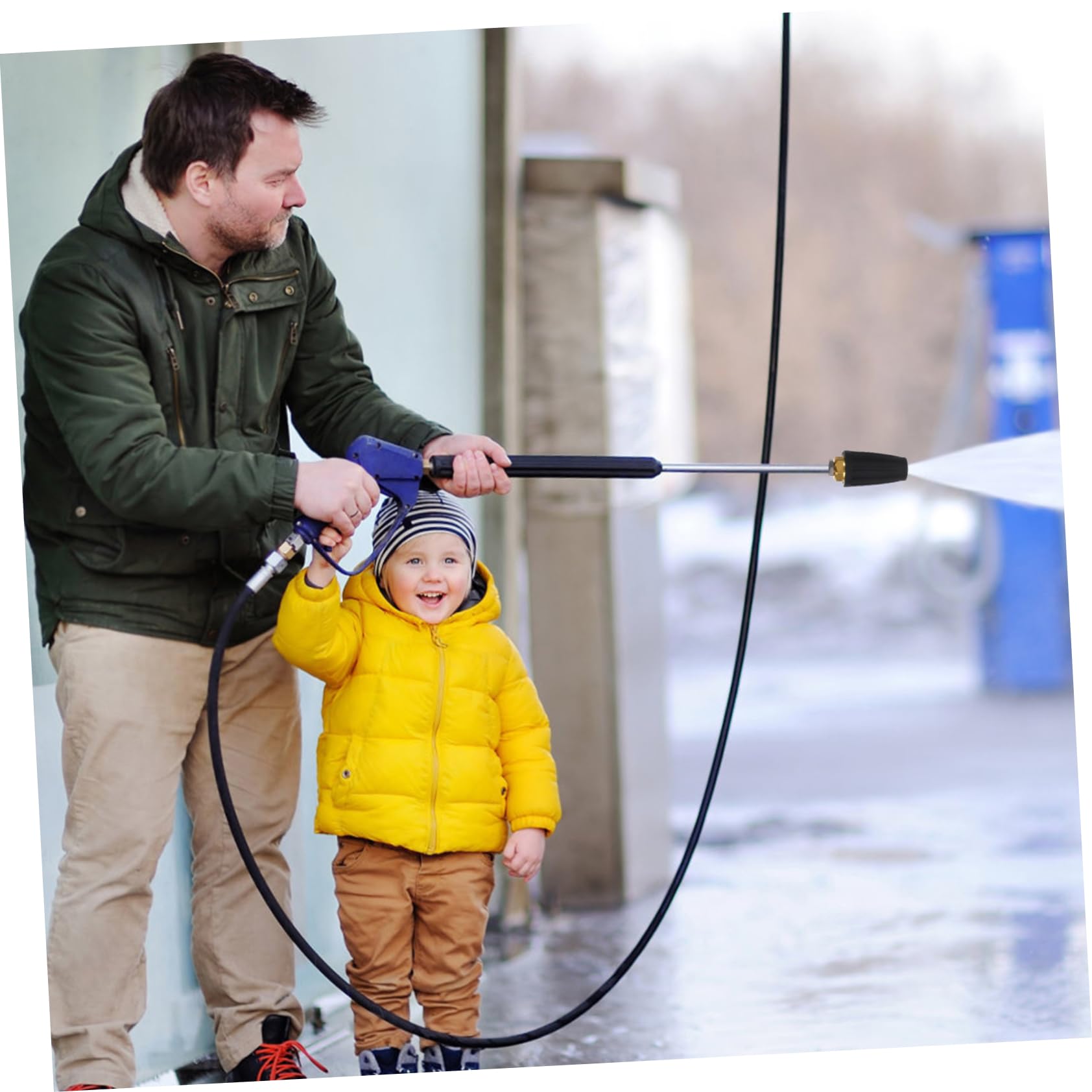 Ugello ad Alta Pressione Rotante Turbo Quick Connect 1/4 4000 Psi | Nero, Gomma e Acciaio Inossidabile Ottone, per Pulizia Industriale su Mattoni e Superfici Varie