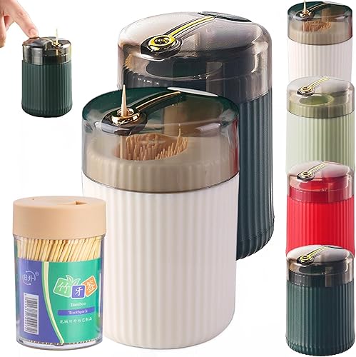 Miniatura 10 de Dispensador automático de palillos de dientes, divertido dispensador automático de palillos de dientes, dispensador portátil y creativo para