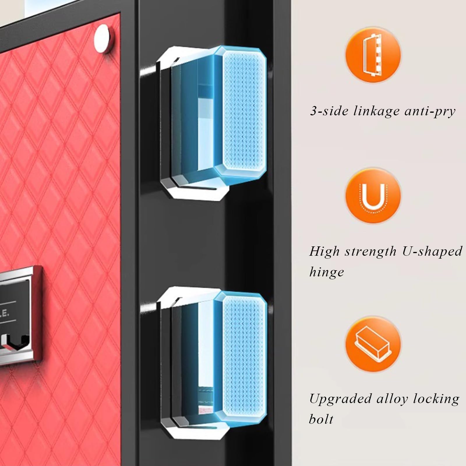 Cassaforte antifurto, grande capacità con accesso a impronte digitali e password per camera da letto/soggiorno, design sicuro e durevole, 60 cm