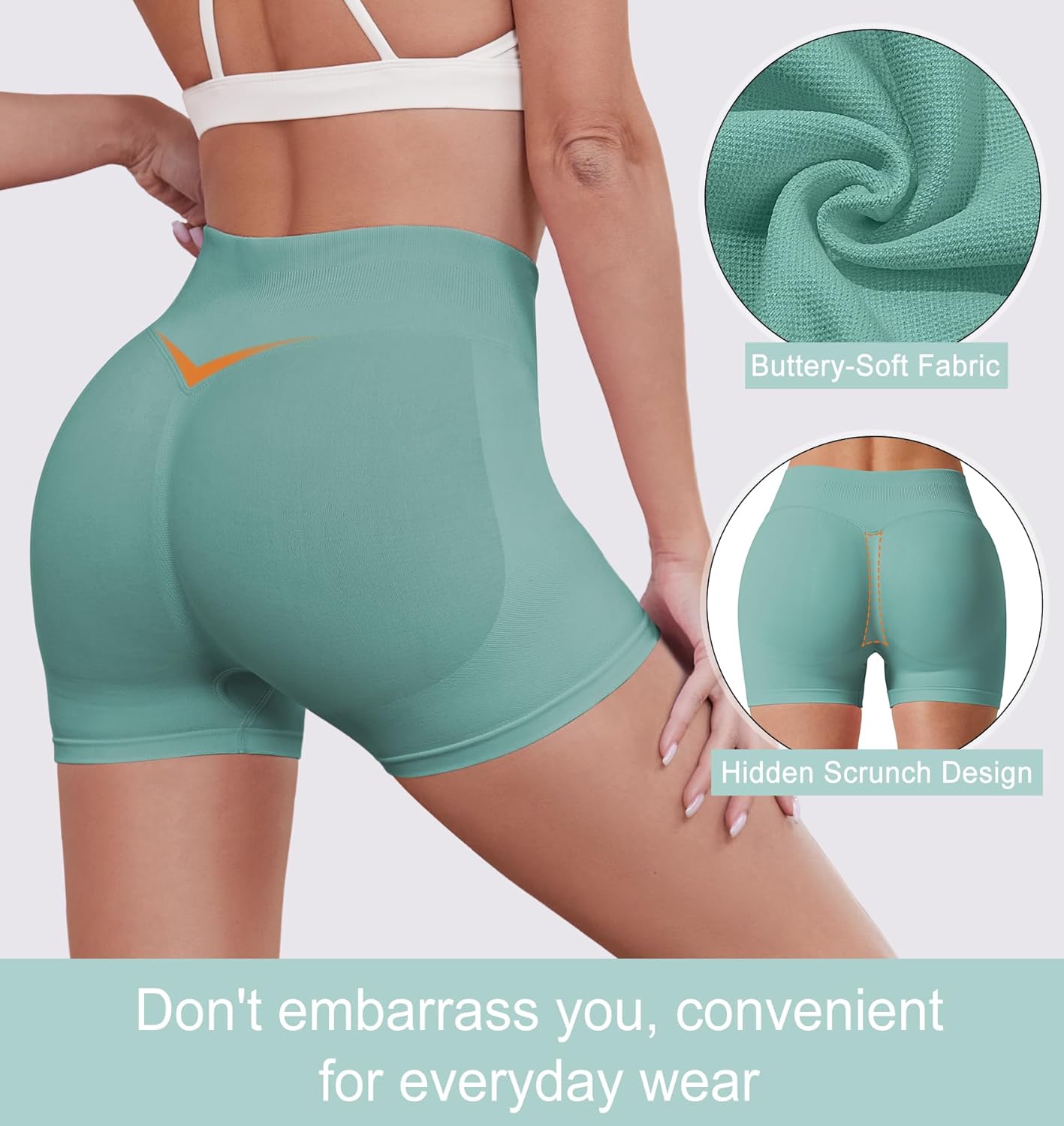 Women's Workout Impact Shorts 3.6" /4.5" Scrunch Butt Lifting Gym Shorts Yoga Running Biker - Image 3