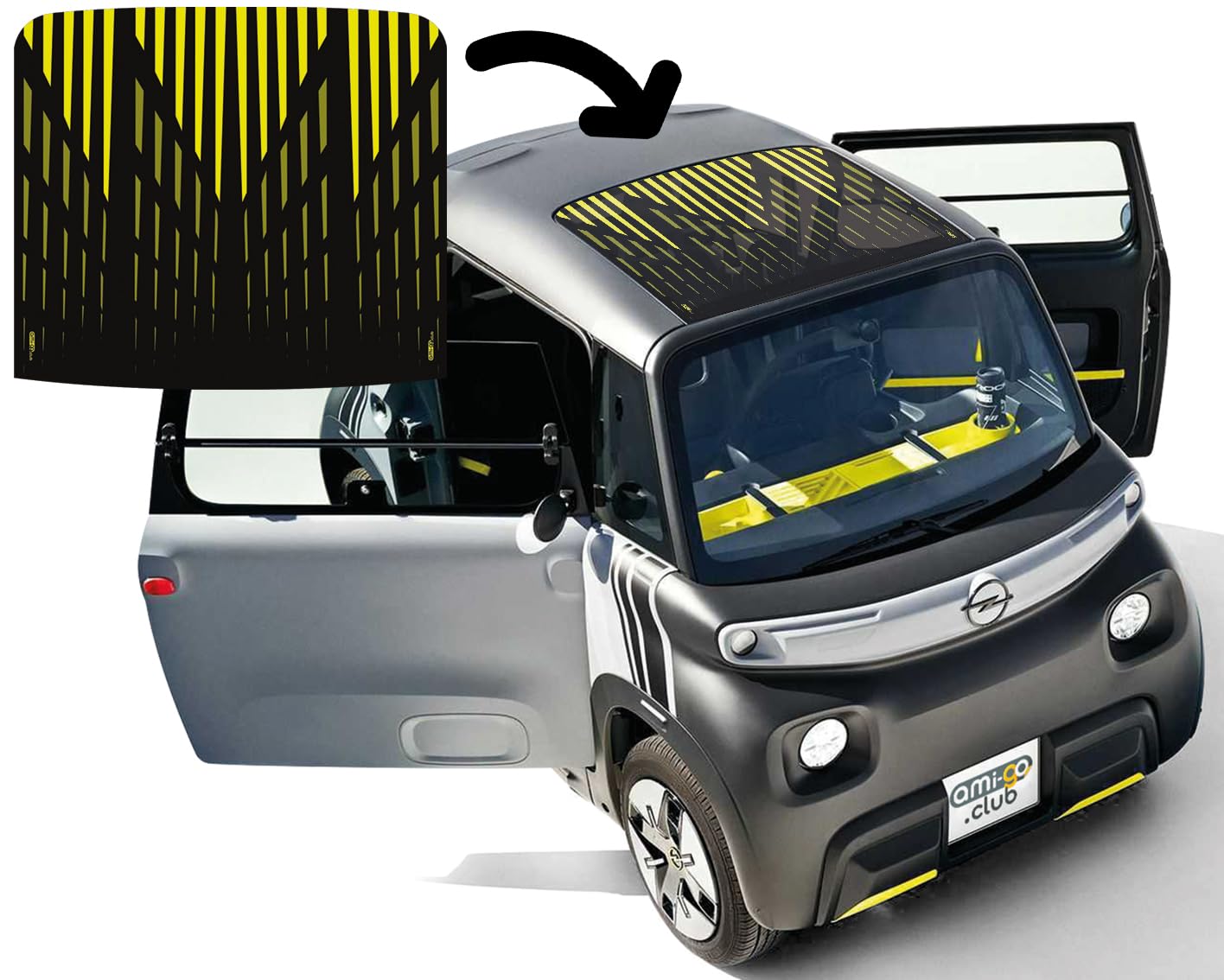 Copertura tetto Rocks-e o Amico TONIC - Special tetto vetrato, visiera parasole compatibile con Citroen AMI e Opel Rocks-e