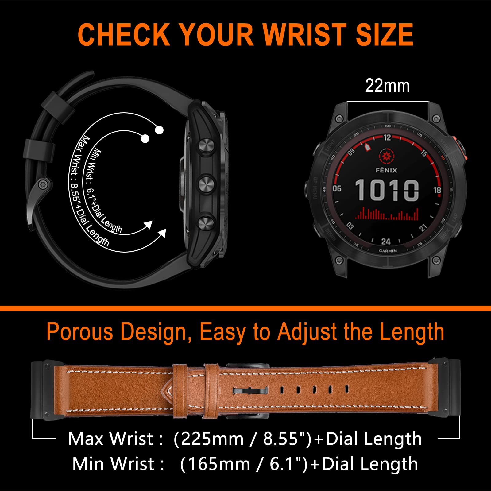 22mm Quickfit Watch Bands for tactix 8/Fenix 8 pro 47mm/7 Pro/6 Pro/5 Plus/quatix 8 47mm/7 Pro/7/6,Silicone Sport Strap Compatible with Garmin Fenix E/Descent G2/G1 Solar/Forerunner 945/955/965/970