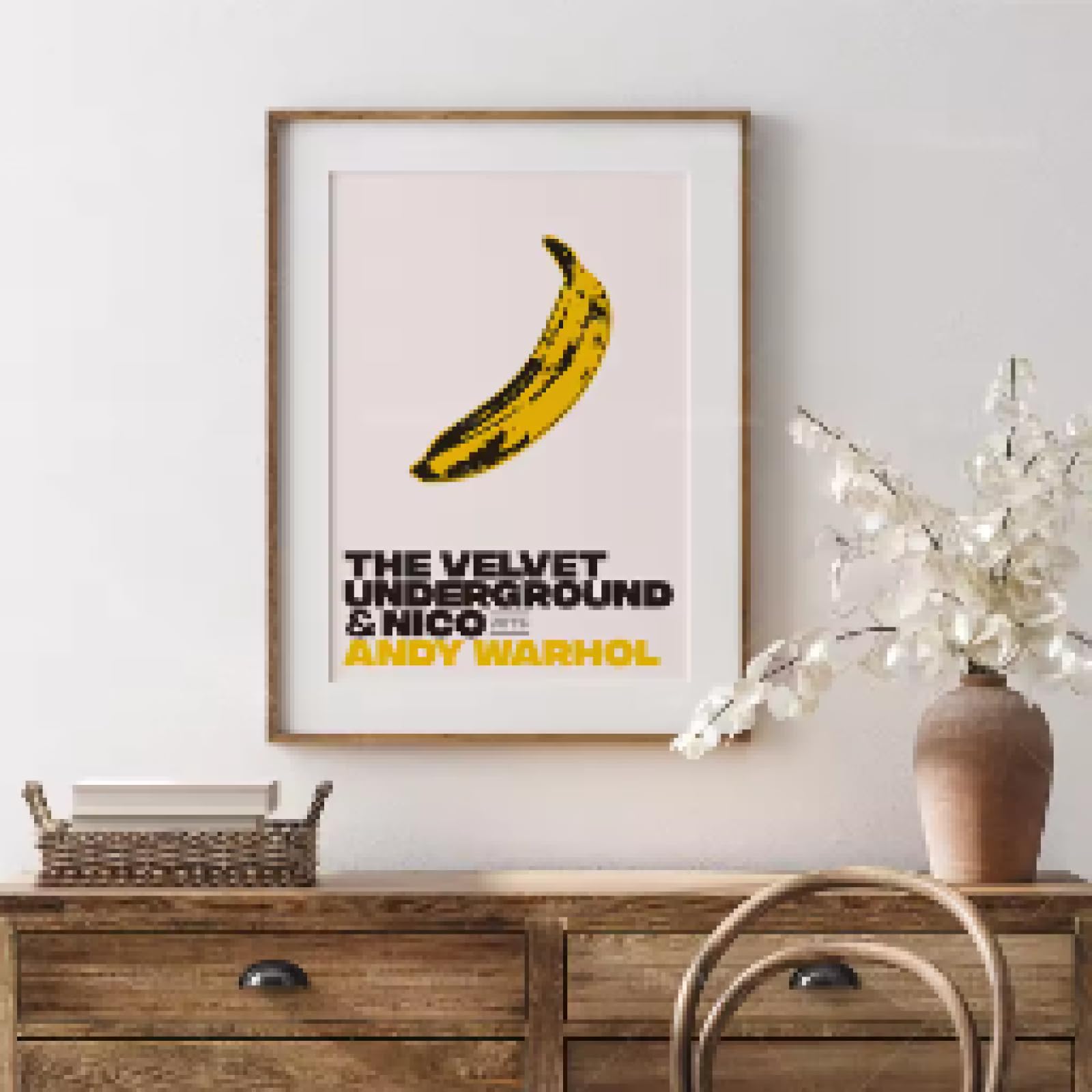 LMAIWANG Banana di Warhol, stampa artistica di Andy Warhol, poster di Andy Warhol, poster di stampa pop art di Warhol con cornice 40x60cm