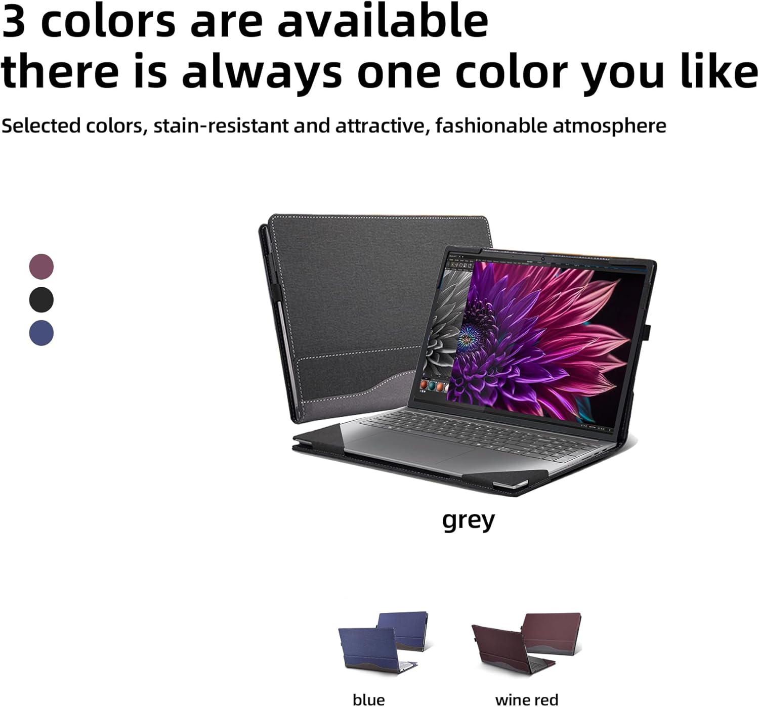 Laptop Cover for Lenovo Yoga Pro 9i (16″ Intel) Laptop All-Inclusive Drop-Proof Case 16inches PU Leather Inner Pocket Cover (Dark Grey)