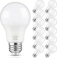 Maylaywood 12-Pack A19 LED Bulbs 60W Equivalent 9W 5000K Daylight White 850 Lumens E26 Non-Dimmable Energy Saving