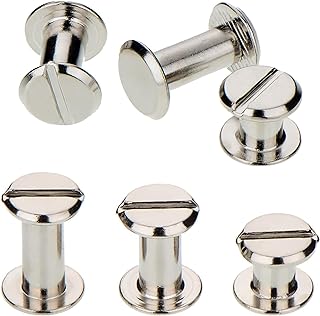 100 Set M4 Chicago Binding Post Screw Assorted Kit Metal Nail Rivet Chicago Button for DIY Leather Decoration Bookbinding(...