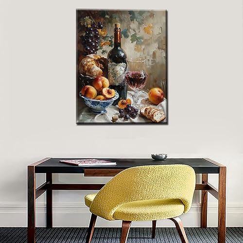 Miniatura 3 de Tucocoo Pintura por números para adultos, pintura al óleo digital de frutas de vino, pintura al óleo digital, kits de pintura de frutas, vino, arte