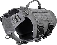Vista 11 de ICEFANG GN3 - Arnés táctico para perros con 6 hebillas, chaleco Molle para perro con asa, cobertura de 3/4 del cuerpo, panel de gancho y bucle
