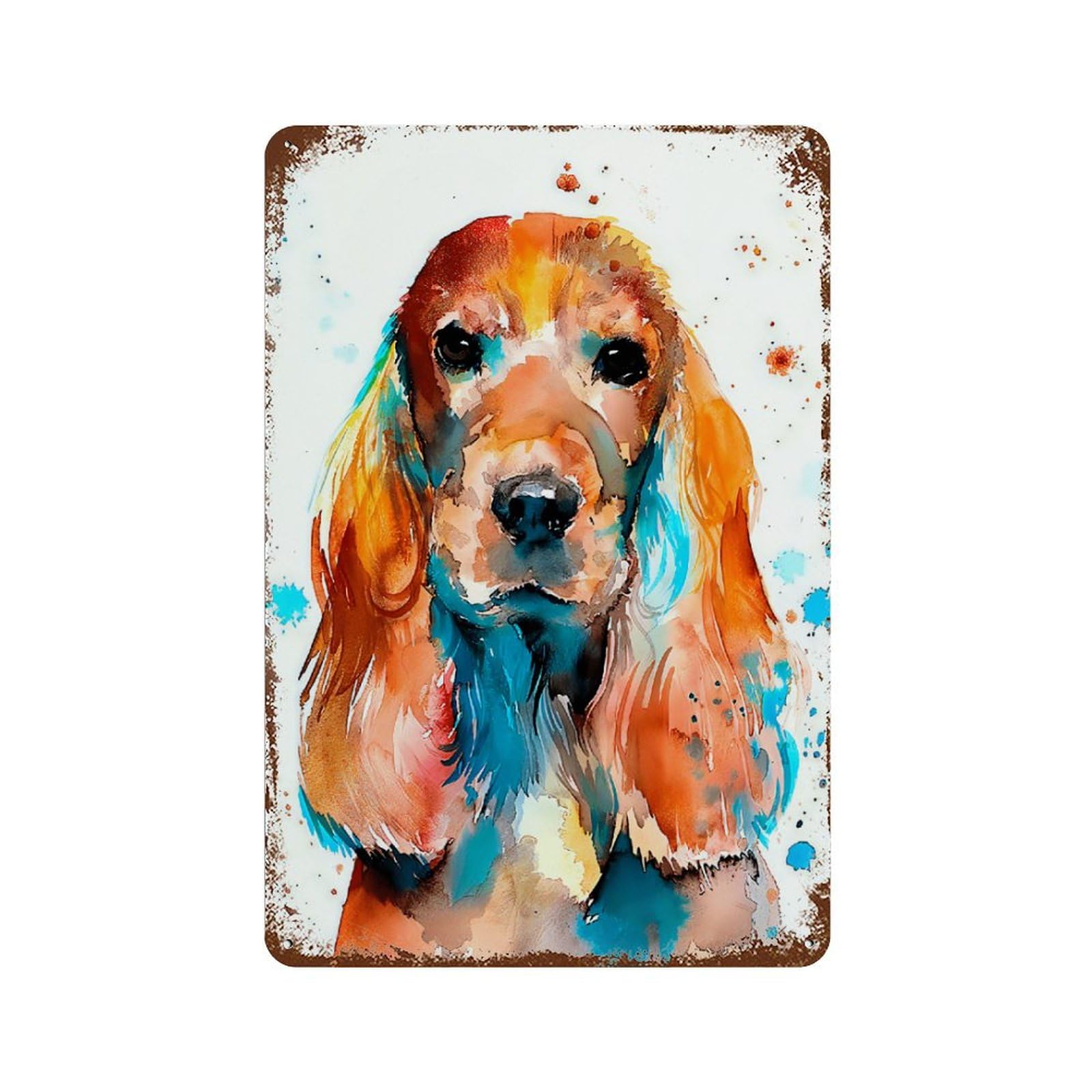 English Cocker Spaniel dog,Vintage Metal Tin Sign Retro Wall Art Decor House Plaque Poster for Home Bar Pub Garden Kitchen Coffee Garage Decoration-20x30cm(8x12 inch）I78