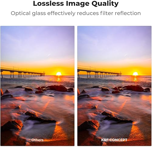 Miniatura 3 de K&F Concept Filtro de lente ND ND8 de 2.283 in (filtro de densidad neutra fija de 3 paradas), 28 recubrimientos multicapa HD hidrofóbico ultra
