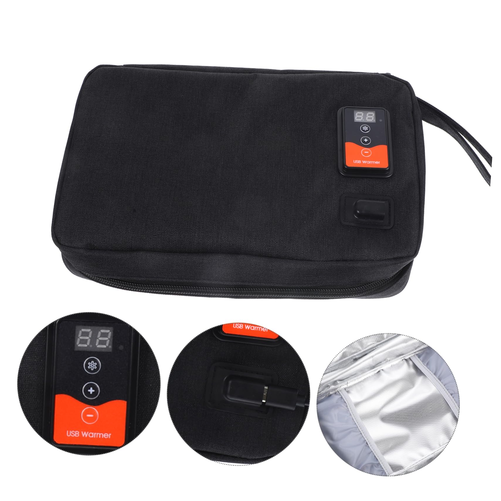 ibasenice Tragbarer USB Feuchttücher Erwärmer mit Einstellbarer Temperatur und Wärmeerhaltung aus Polyester für Geeignet für Indoor und Outdoor Nutzung