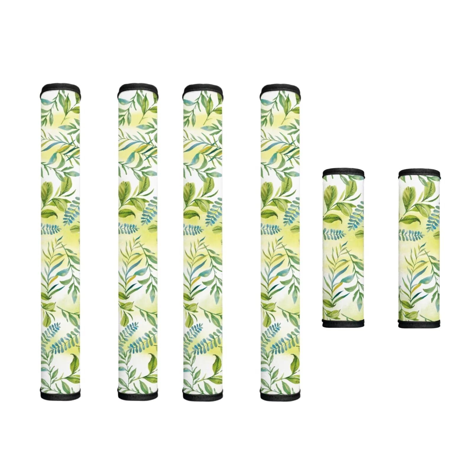 6 PCS Fridge Oven Door Handle Covers Washable Microwave Dishwasher Door Cloth Protector Anti Slip Water-Resistant Easy Installation Keep Off Smudges, Fingerprint, Stain, Leaf Green