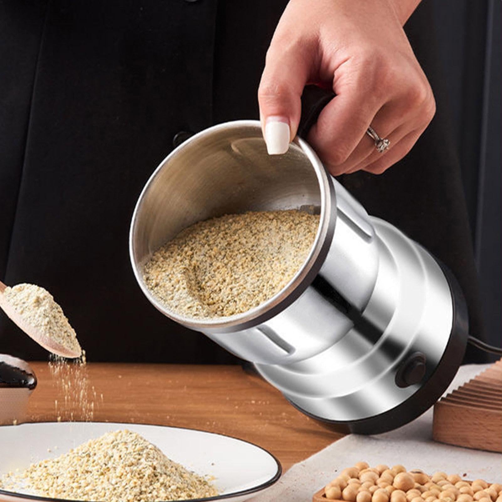 Macinacaffè, macinacaffè elettrico Wancle per fagioli e spezie, lama in acciaio, macinacaffè con spazzola pulita con un pulsante, macinacaffè e spezie extra