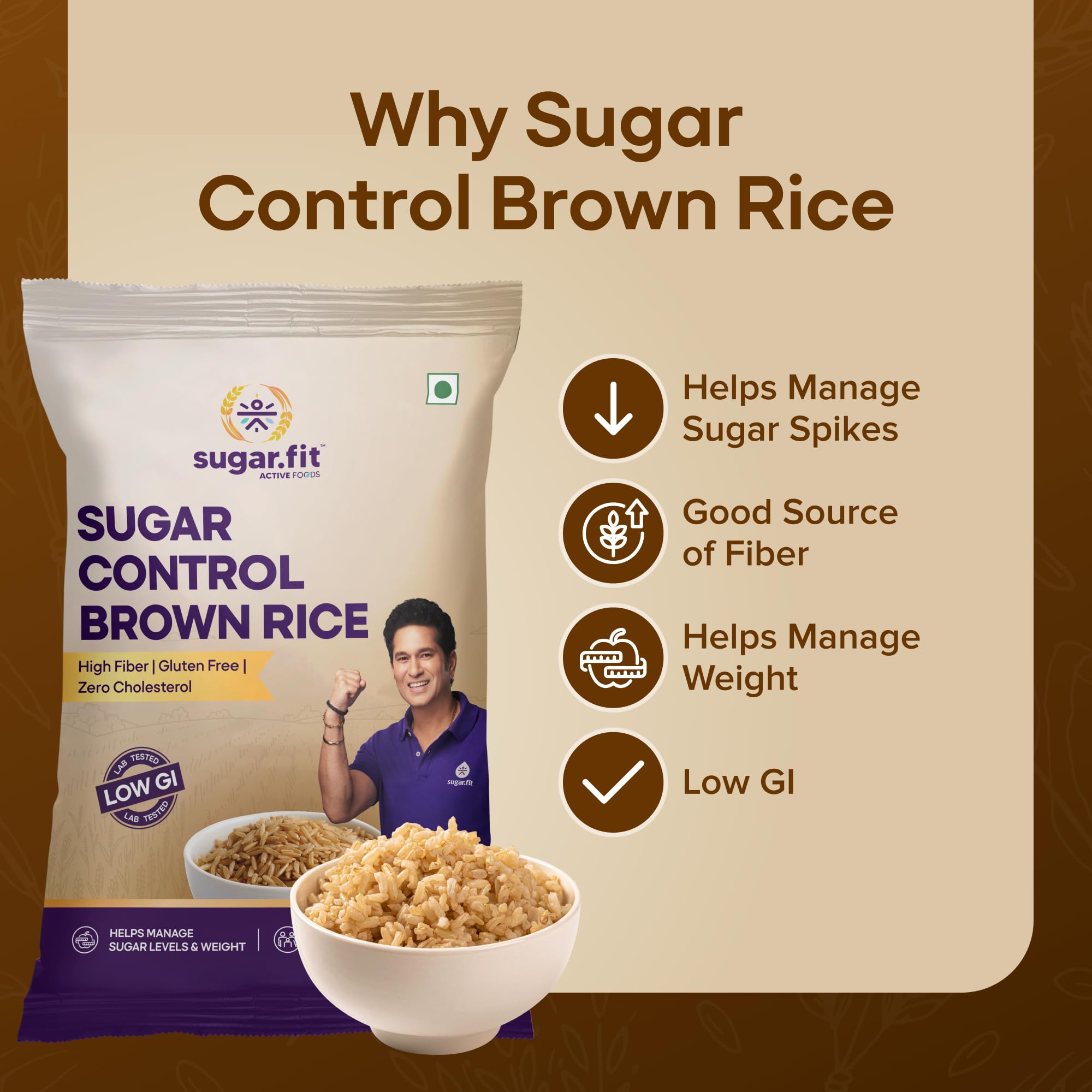 Sugar.fit Sugar Control Brown Rice 1kg - Image 3 thumbnail