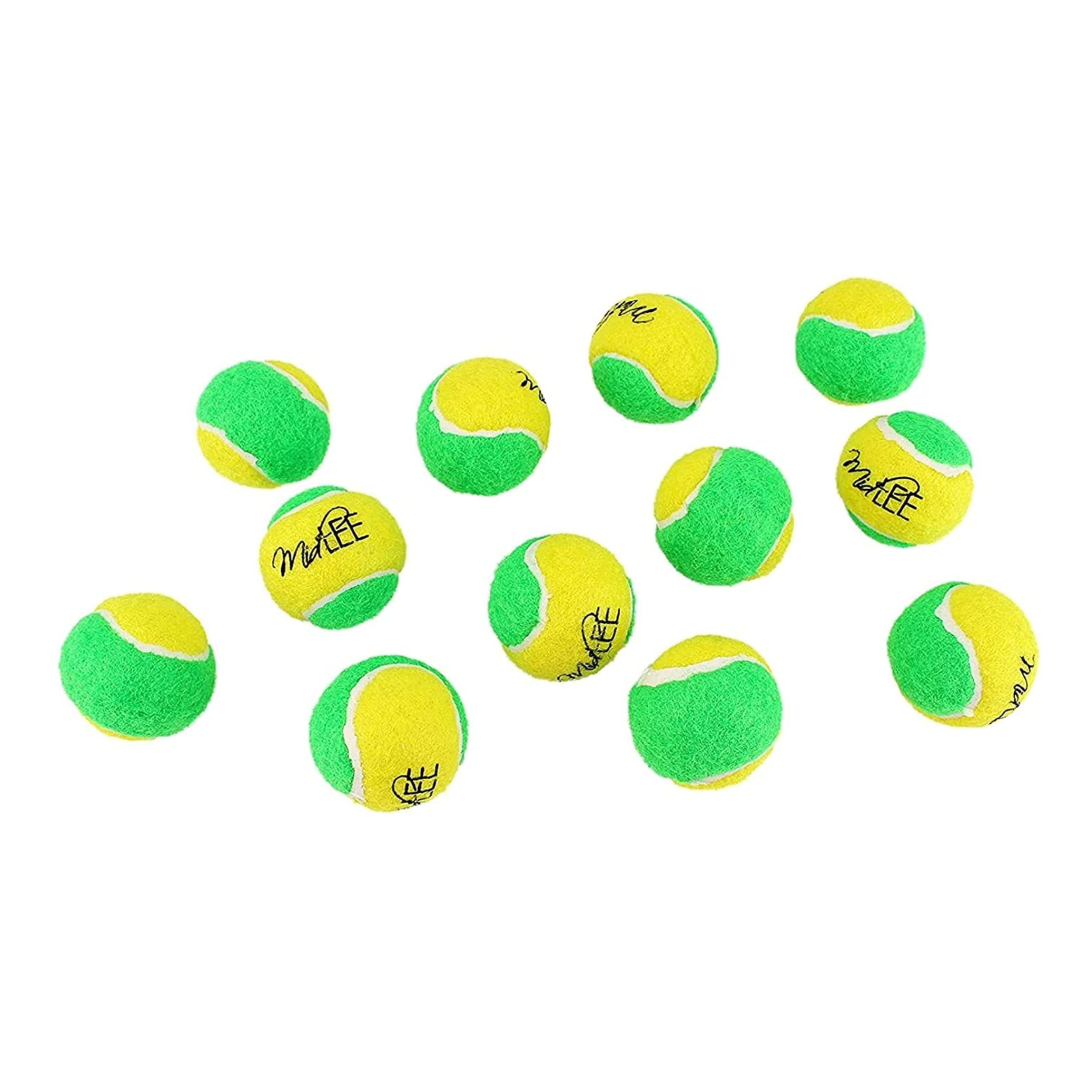 Midlee Small Dog Tennis Balls- Green Yellow- Set of 12