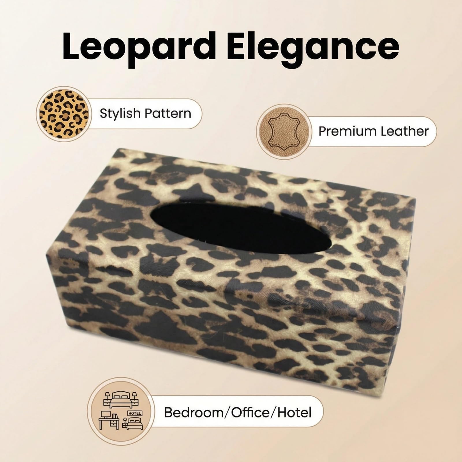 Porta Fazzoletti Scatola Per Fazzoletti Con Stampa Leopardata Scatola Per Fazzoletti Di Carta Europea Scatola Per Fazzoletti Da Scrivania 24 * 12.5 * 8.5cm