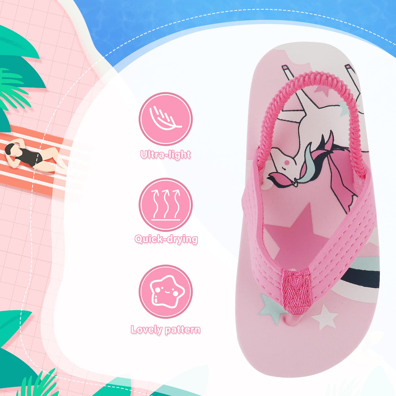 IEEILULU Chanclas Niño, Sandalias Piscina Unisex Niños Niñas, Ligera Cómoda Ducha Zapatilla