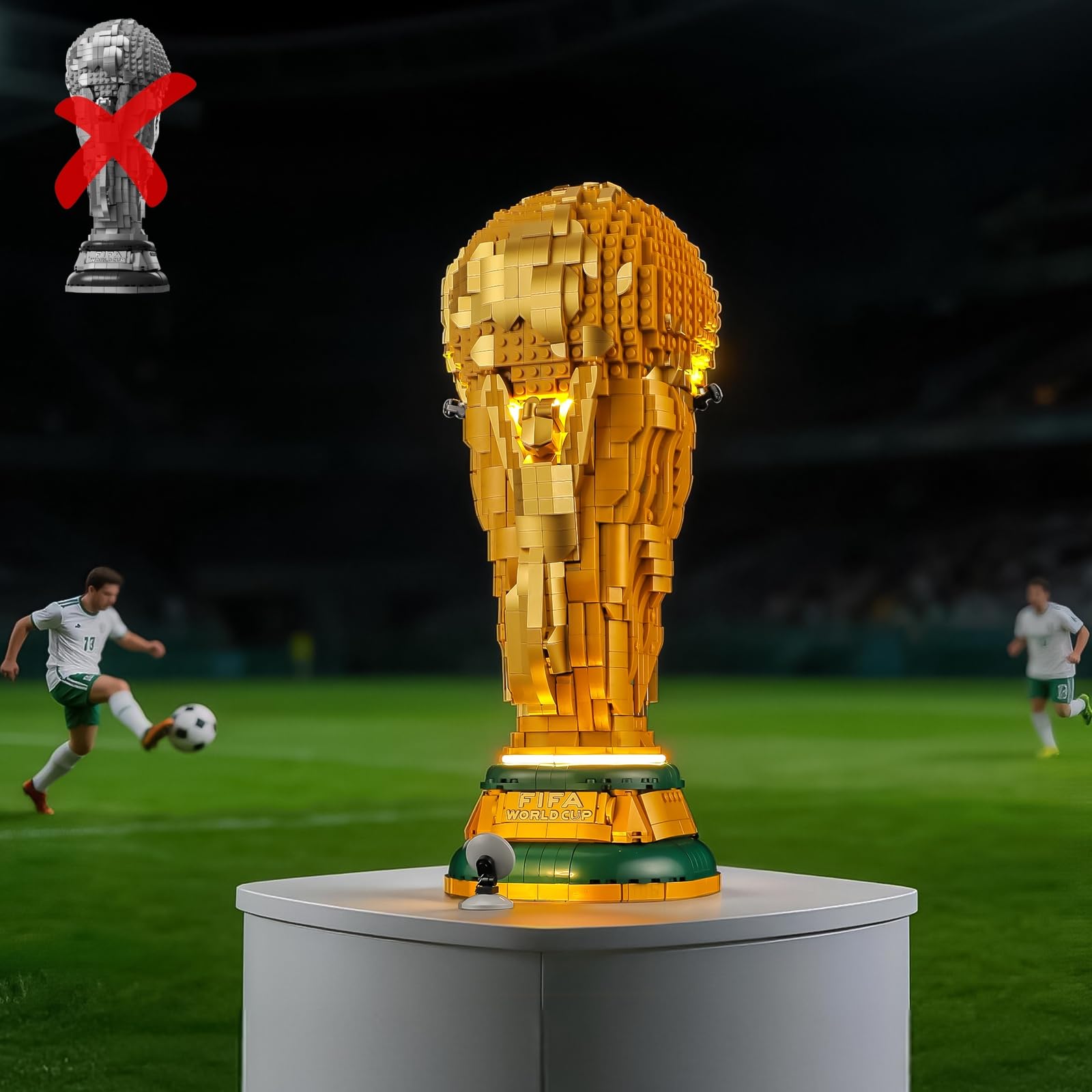 BRIKSMAX Oświetlenie LED do LEGO Editions, oficjalny puchar Mistrzostw Świata FIFA 43020, kompatybilny zestaw świateł do klocków - bez zestawu Lego