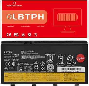00HW030 15V 96Wh 6400mAh Battery Replacement for Lenovo ThinkPad P70 P71 Series SB10F46468 01AV451 4X50K14092 78+ 78++ 8 Cell