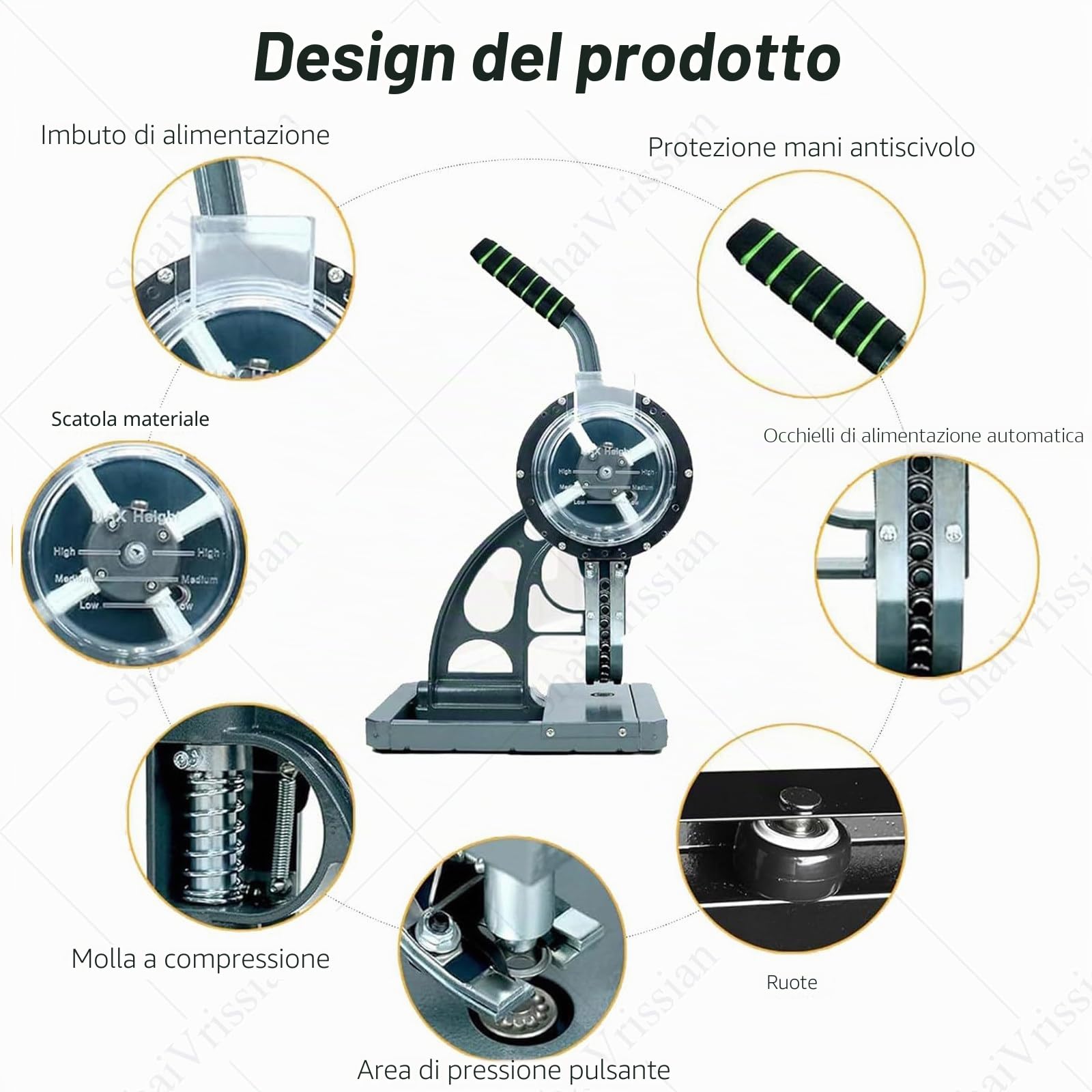 Occhiellatrice per Occhielli,Macchina per Occhielli Semiautomatica,Punzonatrice Fissatrice per Occhielli,Alimentazione Automatica,per Striscioni 12MM