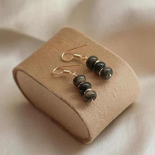 Miniatura 156 de Gempires - Aretes ligeros con cuentas hechas a mano, hipoalergénicos, chapados en oro, aretes colgantes para mujer