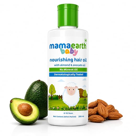 MAMAEARTH Baby Nourishing Hair Oil with Almond & Avocado oil 200ml