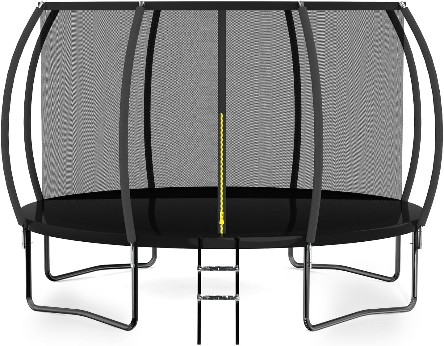 MammyGol Trampoline Ø 244/370/427cm with All Parts, Stable Frame Construction, Pumpkin Design, Outdoor Trampoline with Enclosure Net for Family