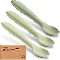 Vista 17 de KeaBabies Cucharas de silicona para bebés, alimentación autónoma de 6 a 12 meses, paquete de 3 utensilios de destete para bebés, cuchara